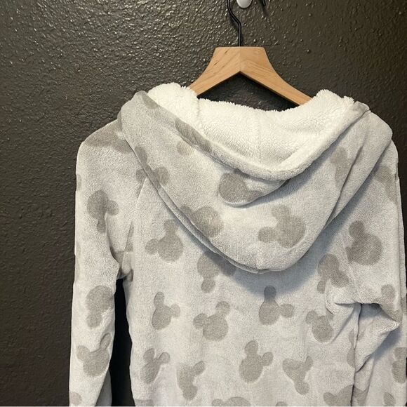 Disney Womens Mickey Mouse Fleece Lounge Hoodie Grey Small - Picture 7 of 14